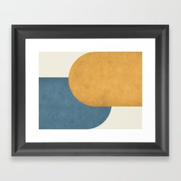 Halfmoon Colorblock - Gold Blue Framed Art Print