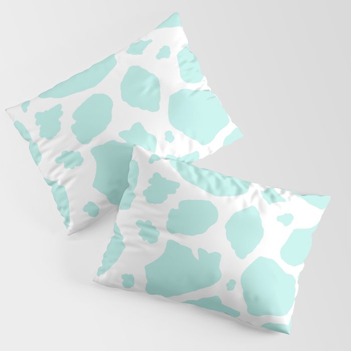 aqua blue mint green animal print cow spots Pillow Sham