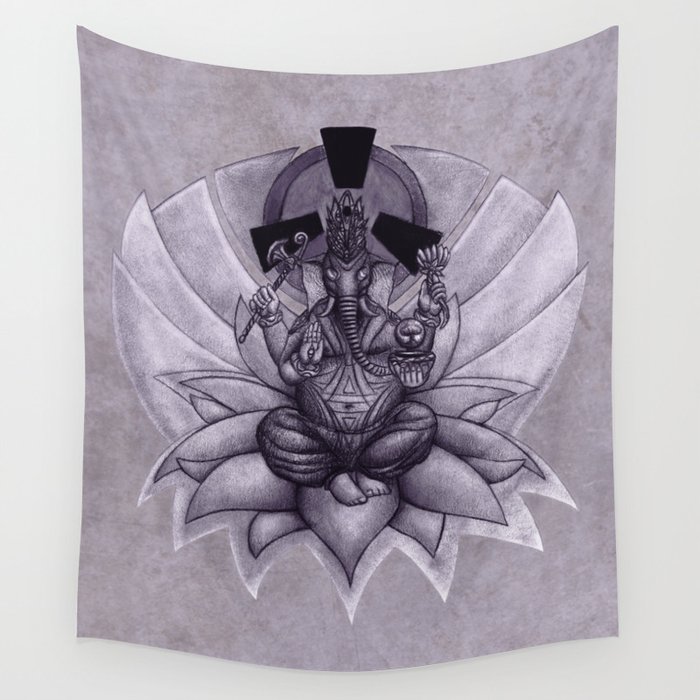 Nuclear Ganesha Wall Tapestry