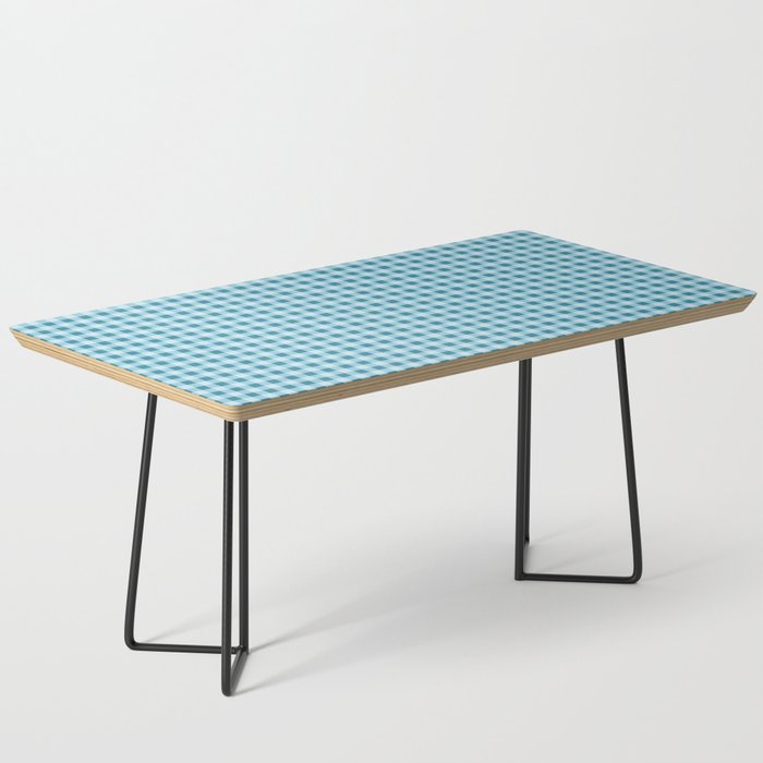 Teal Check Pattern Coffee Table