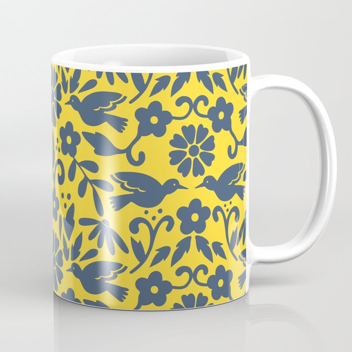 Otomi inspired flowers and birds Coffee Mug