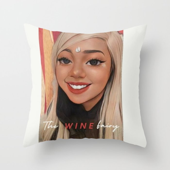 Thee Wine Fairy Throw Pillow