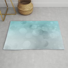 Aqua Turquoise Grey Soft Gradient Bokeh Lights Area & Throw Rug