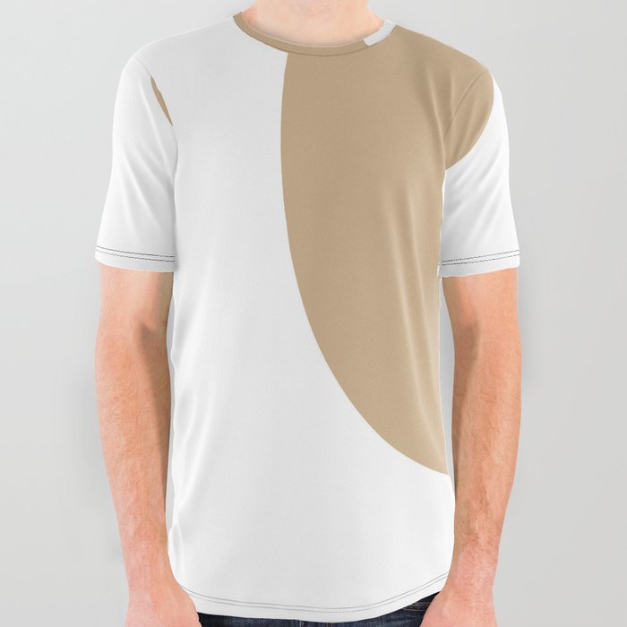 Q (Tan & White Letter) All Over Graphic Tee