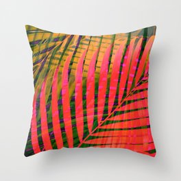 COLORFUL TROPICAL LEAVES no4B Throw Pillow