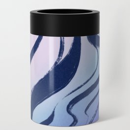 Japanese Blue Wave Abstract Retro Aesthetic  Can Cooler