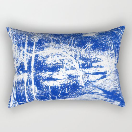 Looking in the water mirror-blue Rectangular Pillow