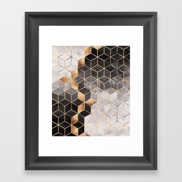 Smoky Cubes Framed Art Print