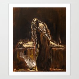 Lament of Mary Magdalene at the tomb Art Print