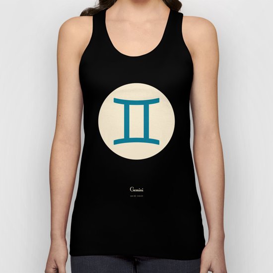 Gemini Symbol Blue Unisex Tank Top