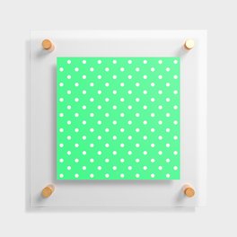 Neon Green & White Polka Dots Floating Acrylic Print