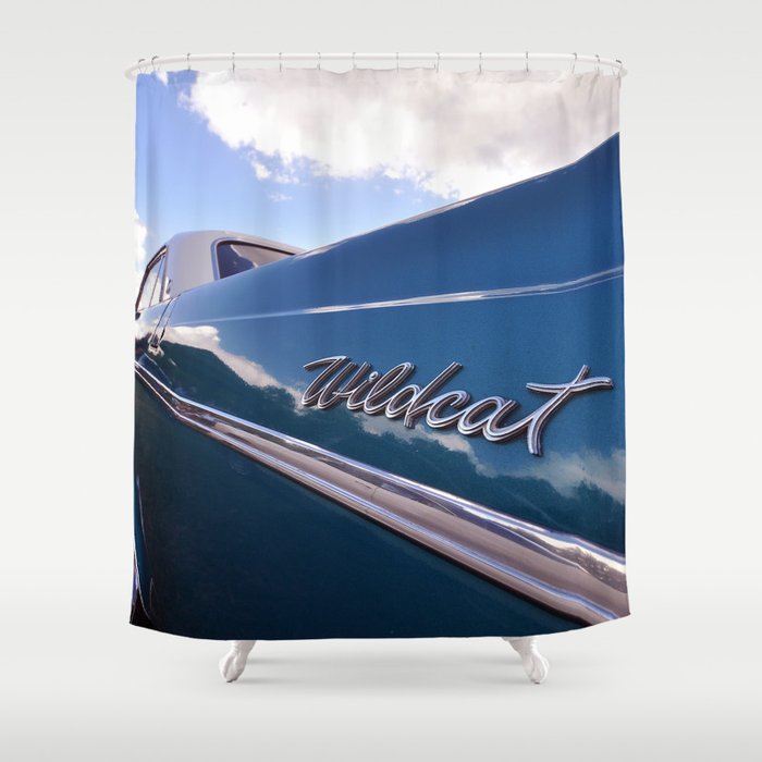 Wildcat - Classic American Blue Car Shower Curtain