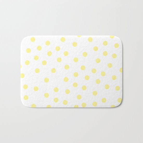 Simply Dots in Pastel Yellow Bath Mat