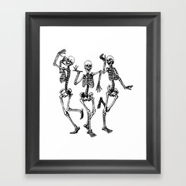 Three Dancing Skulls Framed Art Print