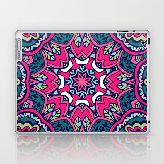 Colorful Mandala Aztec Pattern Indian Mexican Ethnic Oriental Rug Laptop & iPad Skin
