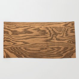 Wood, heavily grained wood grain Beach Towel