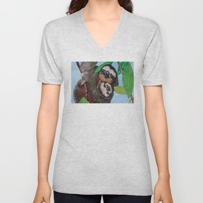 Sloth V Neck T Shirt