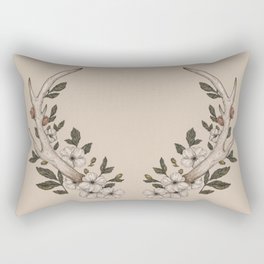 Floral Antler Rectangular Pillow