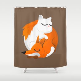 Fox and cat Shower Curtain