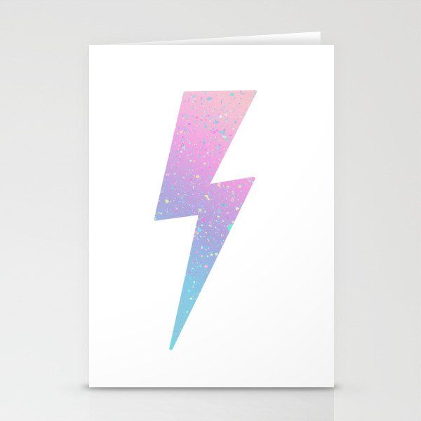 color splash lightning bolt Stationery Cards