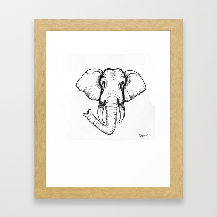 Elephant Head Framed Art Print