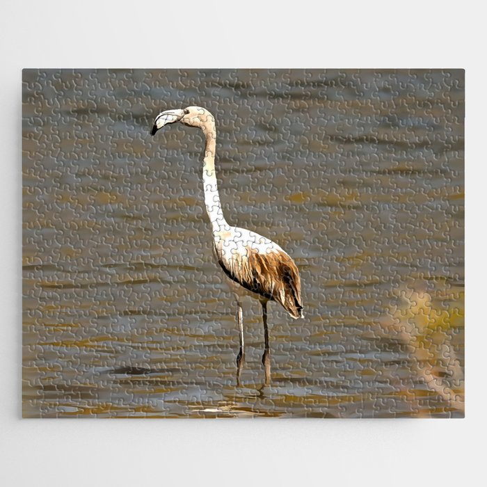Perfection Takes Time Flamingo Fledgling Art Jigsaw Puzzle
