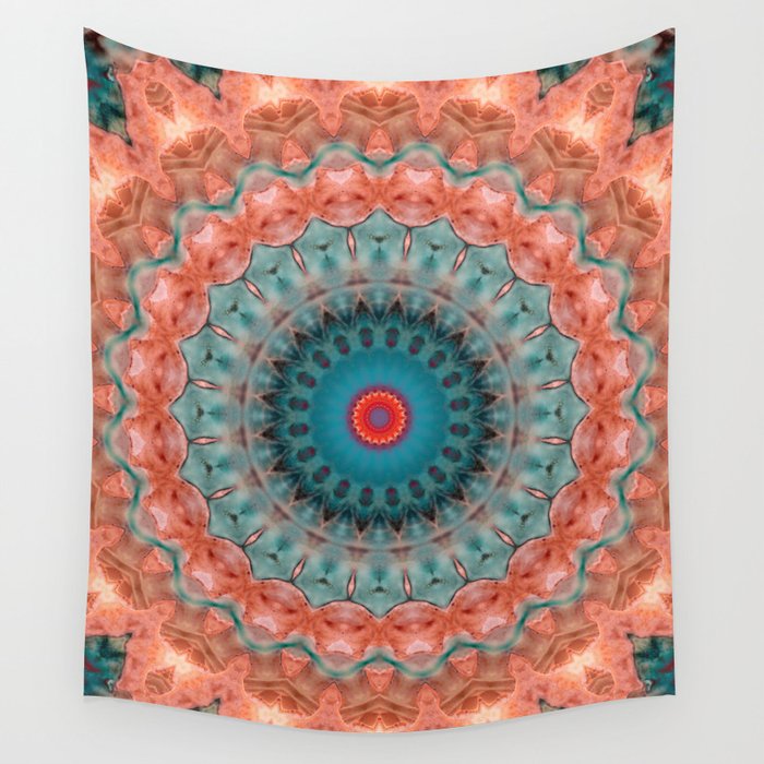 Orange and sales blue tapestry