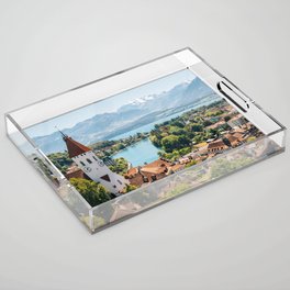 Switzerland Acrylic Tray | Architecture, Landscape, City, Swiss, Vacation, Swissgerman, Europe, Zurich, Mountain, Lucerne 