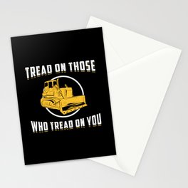 Bulldozer Tread On You Site Construction Worker Stationery Card