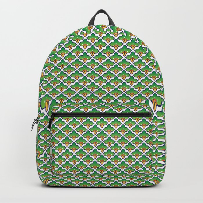 Majolica Peacock Feather Pattern Backpack