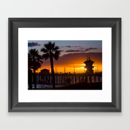 Huntington Beach Pier Sunset  1-16-20 Framed Art Print