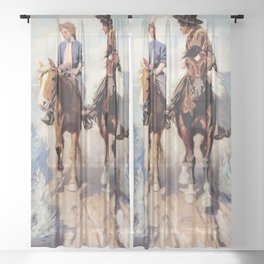 “Prairie Courtship” by W Herbert Dunton Sheer Curtain