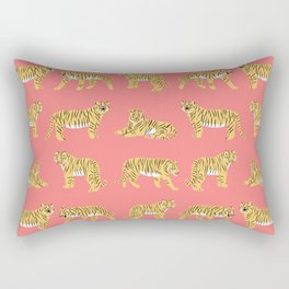 Year of the Tiger in Vibrant Coral Rectangular Pillow