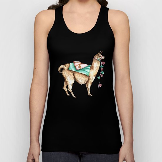 Watercolor Llama Unisex Tank Top