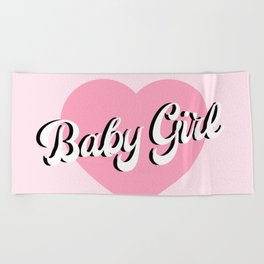 Baby Girl Pastel Pink Heart Beach Towel