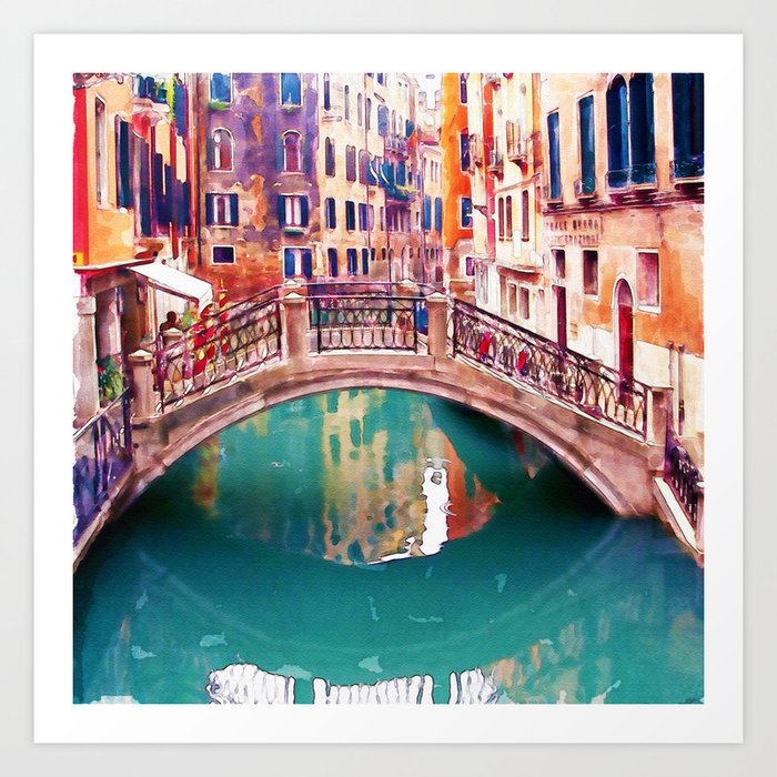 Small Bridge in Venice Art Print