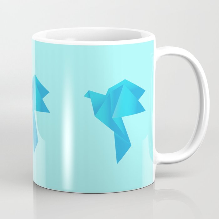 Fly Me to the Moon - Origami Blue Bird Coffee Mug