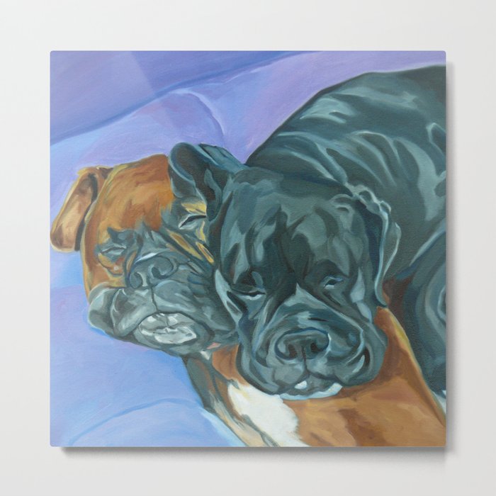 Boxer Buddies Dog Portrait Metal Print