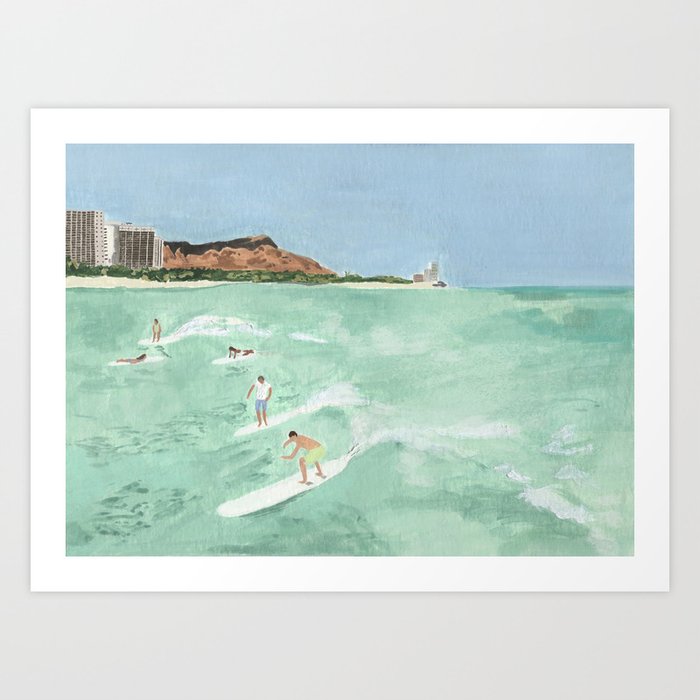 Hawaii Surf Art Print by Isabelle Vandeplassche | Society6