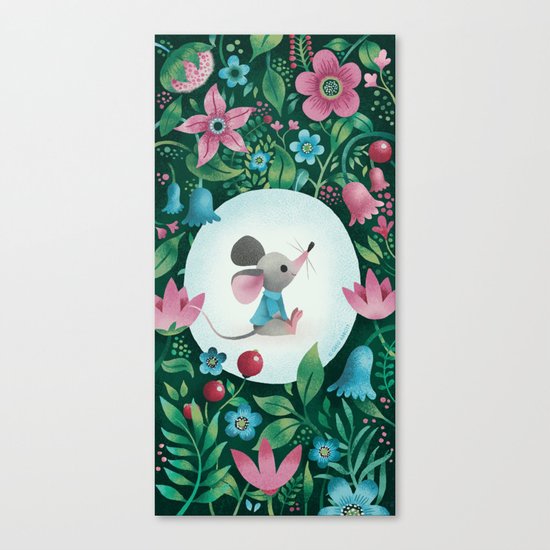 Mouse Amongst The Flowers Canvas Print