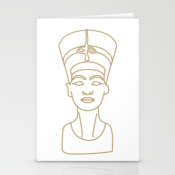 Bust of Nefertiti sculpture great royal wife goddess in Egyptian culture	 Stationery Cards
