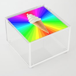Rainbow Vanilla Ice Cream Cone Acrylic Box