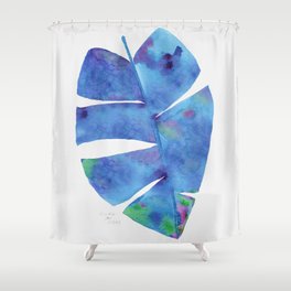 Glorious Blue Leaf Shower Curtain