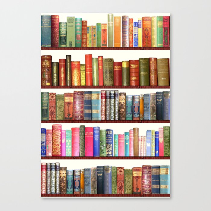 Booklovers bookshelf of antique and vintage books Canvas Print