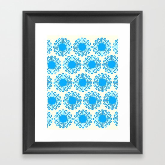 Vintage Flower_Turquoise Framed Art Print