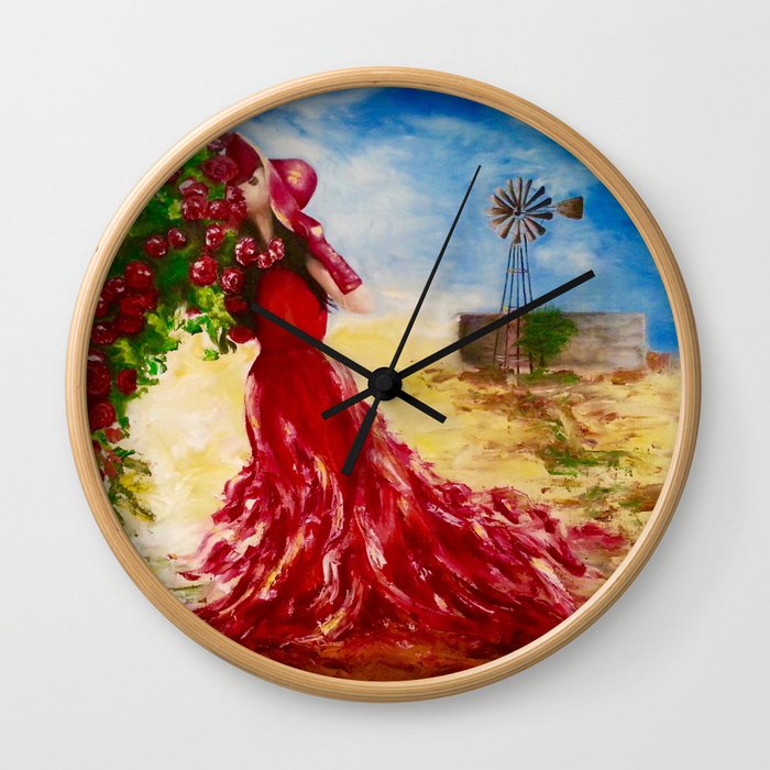 Rose of the Karoo by M.Viljoen Wall Clock