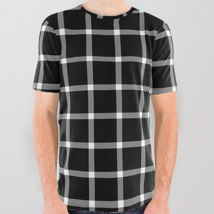 Classic Gingham Black and White - 05 All Over Graphic Tee