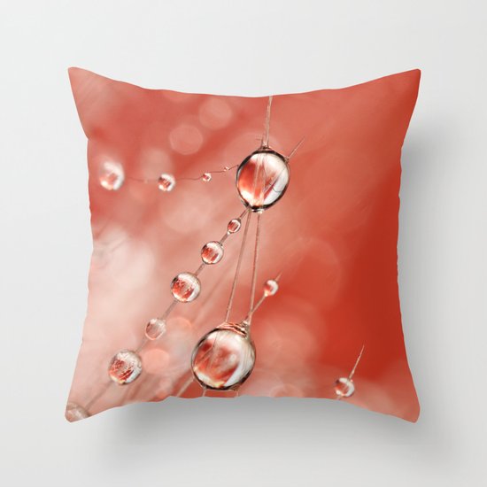 Cactus Rose Drops Throw Pillow