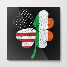 Shamrock American Flag Irish Saint Patrick's Day Metal Print
