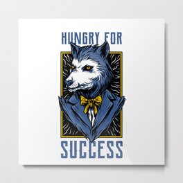 Wolf in Suit Hungry for success Metal Print